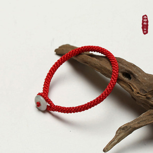 手工编制红绳玉米结手链 多子多福 翡翠玉平安扣 本命年