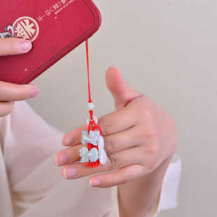 翡翠玉石生肖手机链男女士本命年蛇猴马羊挂件饰品礼物钥匙扣包挂
