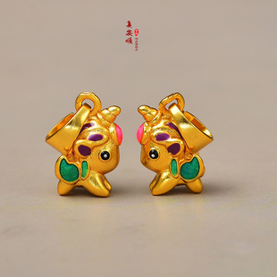 欢乐梦幻木马独角兽宝宝项链女珐琅小马小彩马本命年吊坠黄金品质