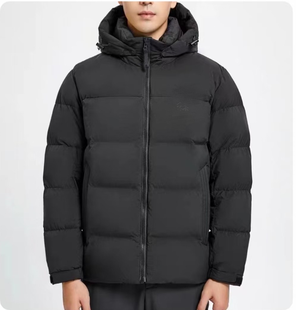 韩系轻奢男士连帽外套短款夹克羽绒服外套鹅绒保暖加厚大码欧版