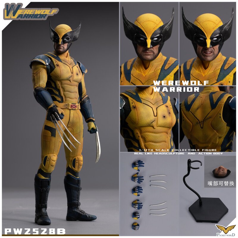 接单 PWTOYS 1/12 金刚躯体 狼叔 狼人战士 PW2528 6寸可动兵人偶