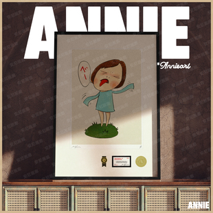 奈良美智娃娃版画安尼画廊日本装饰画日式挂画文艺女孩房卧室挂画