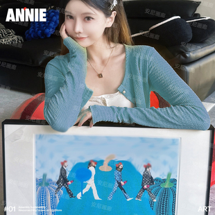 收藏款情怀披头士装饰画蓝色草间弥生安妮摆件安尼画廊INS挂画