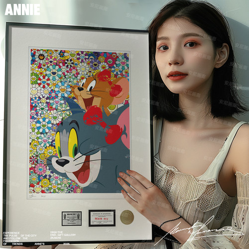 （内含多款式）猫和老鼠潮流版画TOM AND JERRY客厅挂画