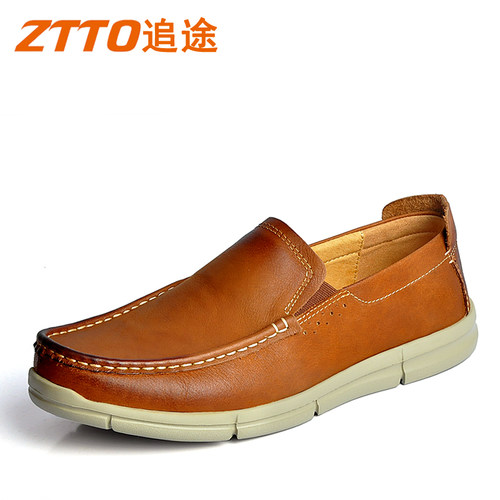 ZTTO新款头层牛皮男式休闲皮鞋商