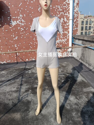 开档连体裤隐形拉链开紧身裤性感时尚胸围68-90腰围56-70衣长66cm