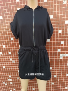 110cm腰围58 前拉链方便户外胸围100 80cm裙长71 女短裤 开档连体裤