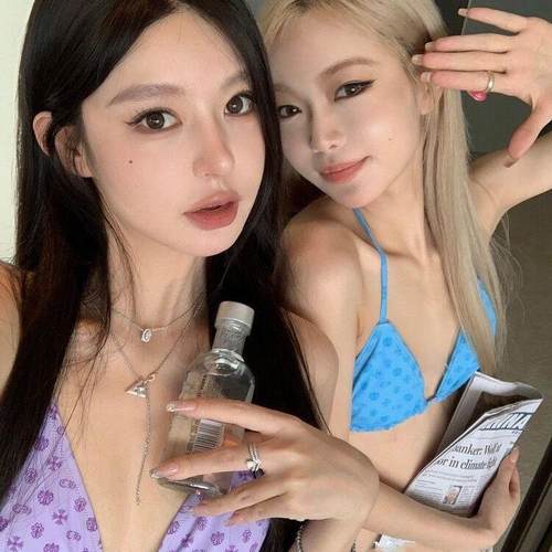 泳衣女辣妹性感绑带比基尼聚拢
