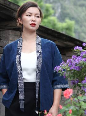 布依垚外套男女同款道服蜡染刺绣