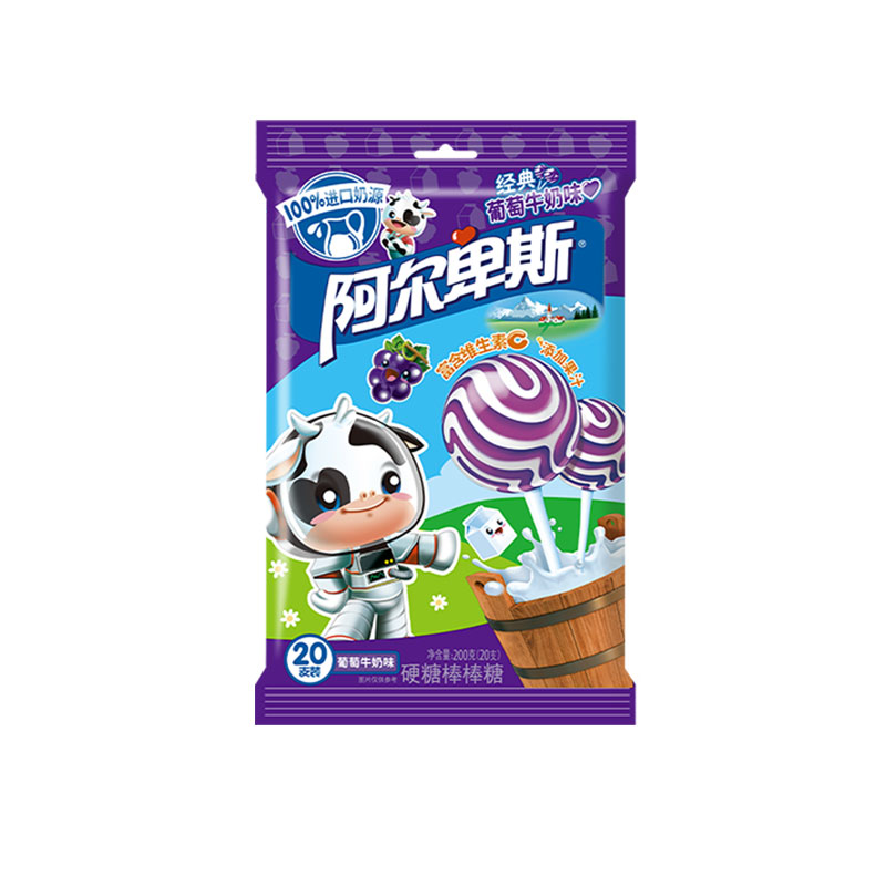 【直播专享价】阿尔卑斯棒棒糖10g*20支/袋 葡萄牛奶味