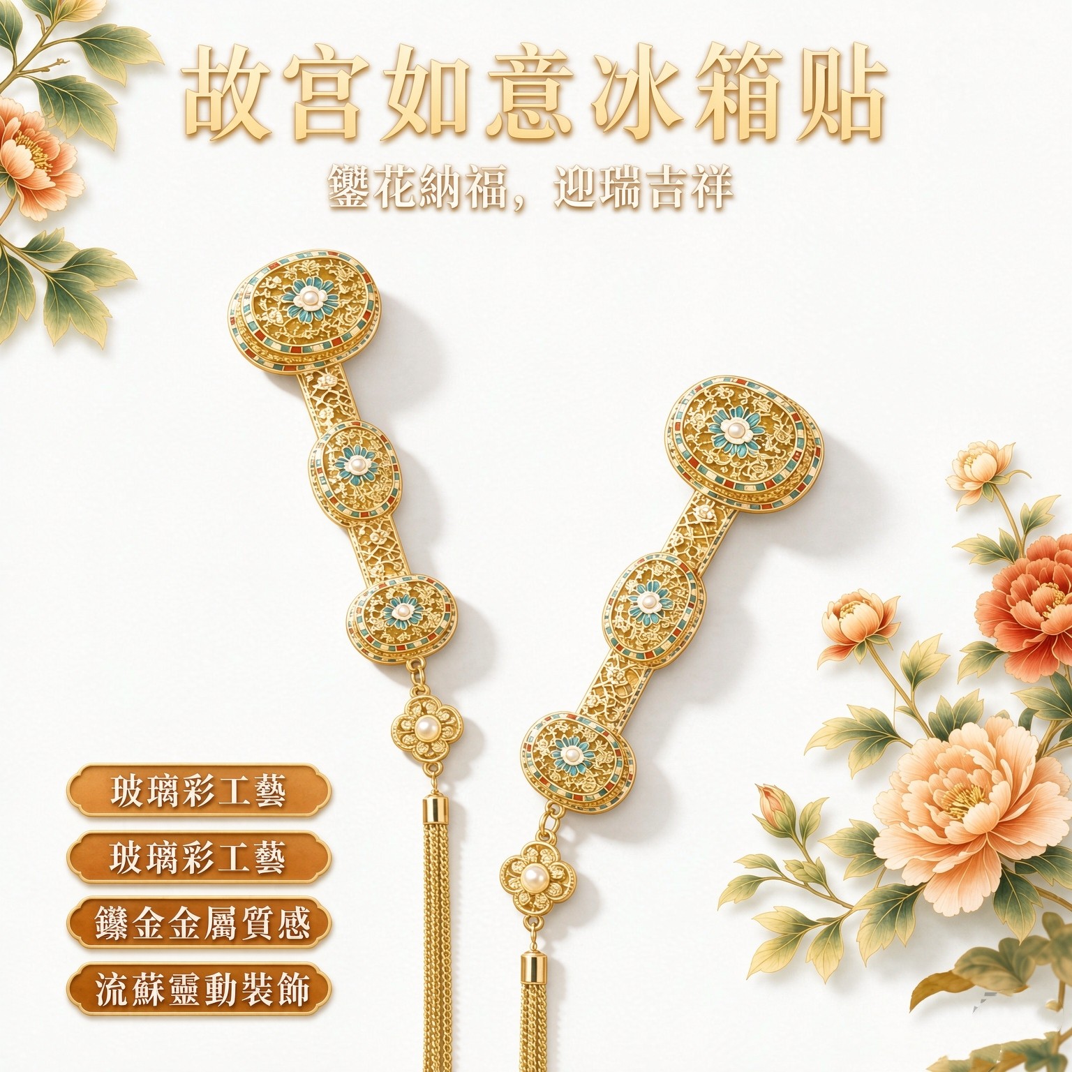 北京博物馆如意冰箱贴-金属生日礼物旅游纪念品送朋友伴手礼