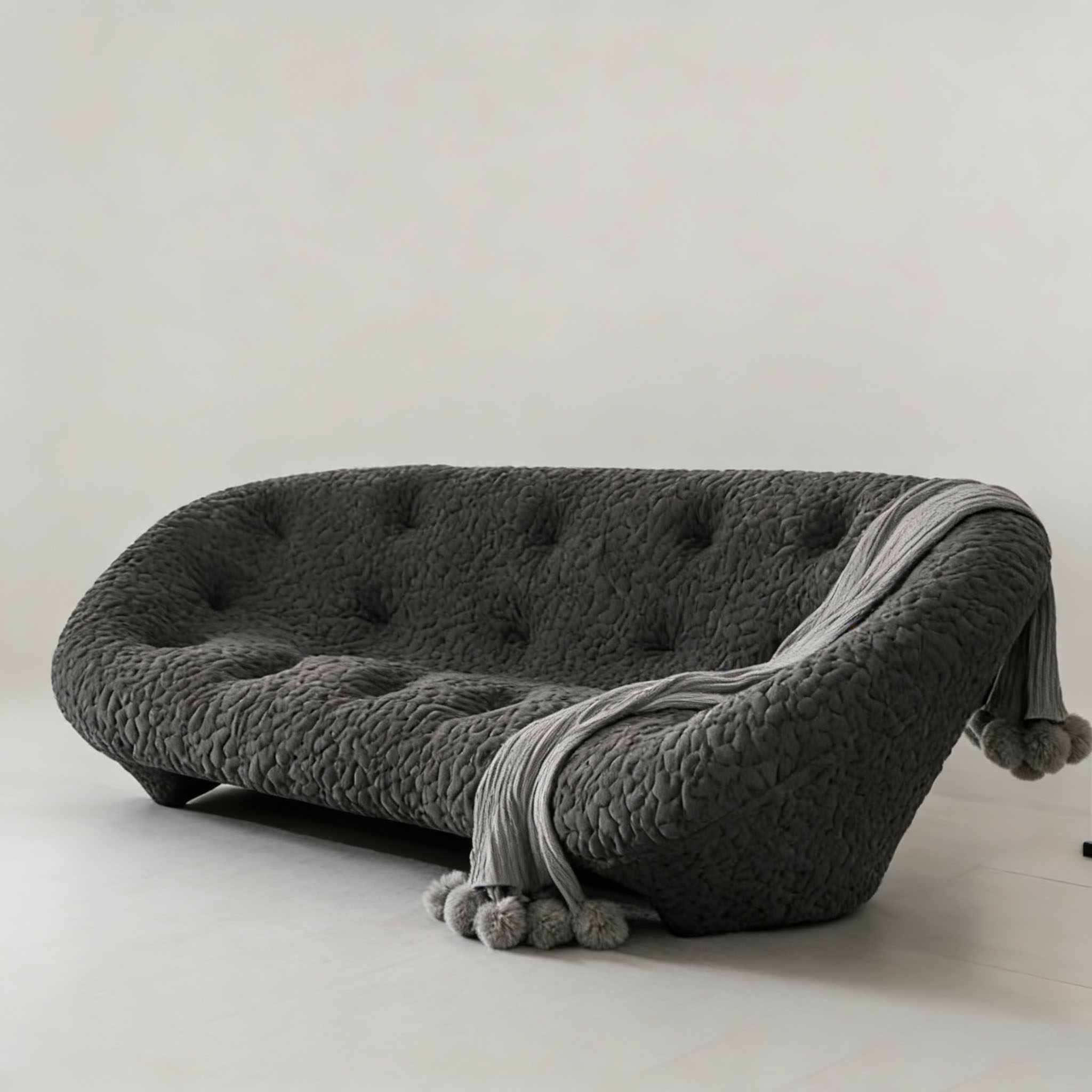 布艺沙发贝壳创意设计师弧形异形网红小户型客厅3D面料定型棉沙发