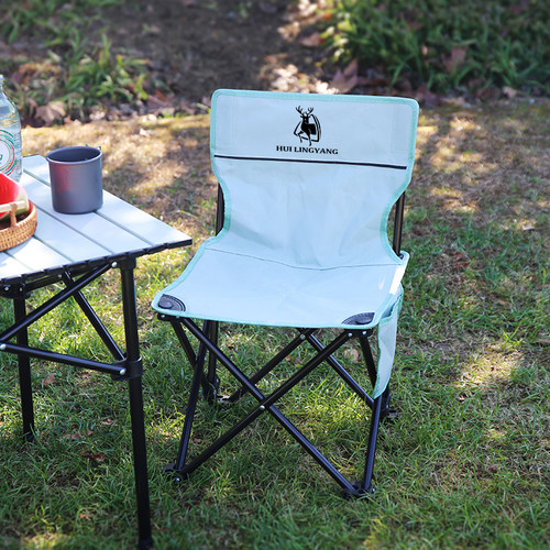 徽羚羊户外轻便折叠扶手斜背椅便携露营野餐月亮椅靠背钓鱼椅