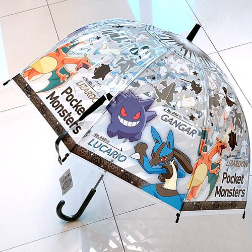 日本皮卡丘雨伞可爱直柄透明小学成人女生爱莎幼儿园马里奥宝可梦