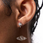 BLINGMO 耳钉男女 S999通体足银八芒星耳钉北极星纯银高级潮流男士