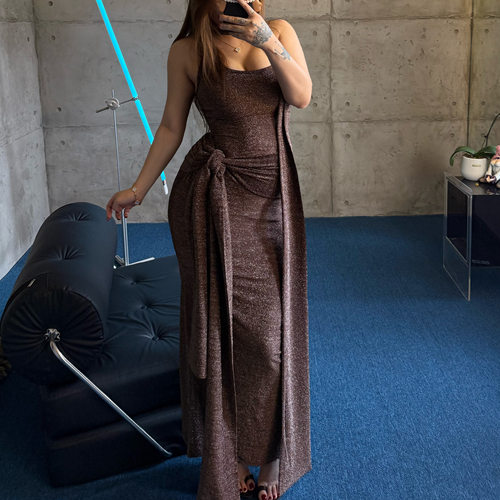 法式性感女神度假小礼服连衣裙