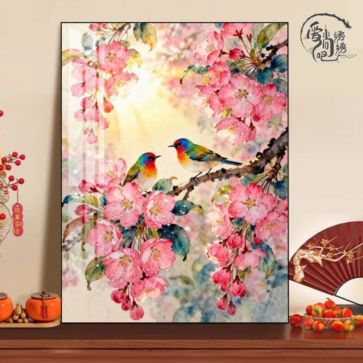 春天花鸟十字绣新款国风高颜值ins鸟语花香线绣客厅玄关diy手工绣