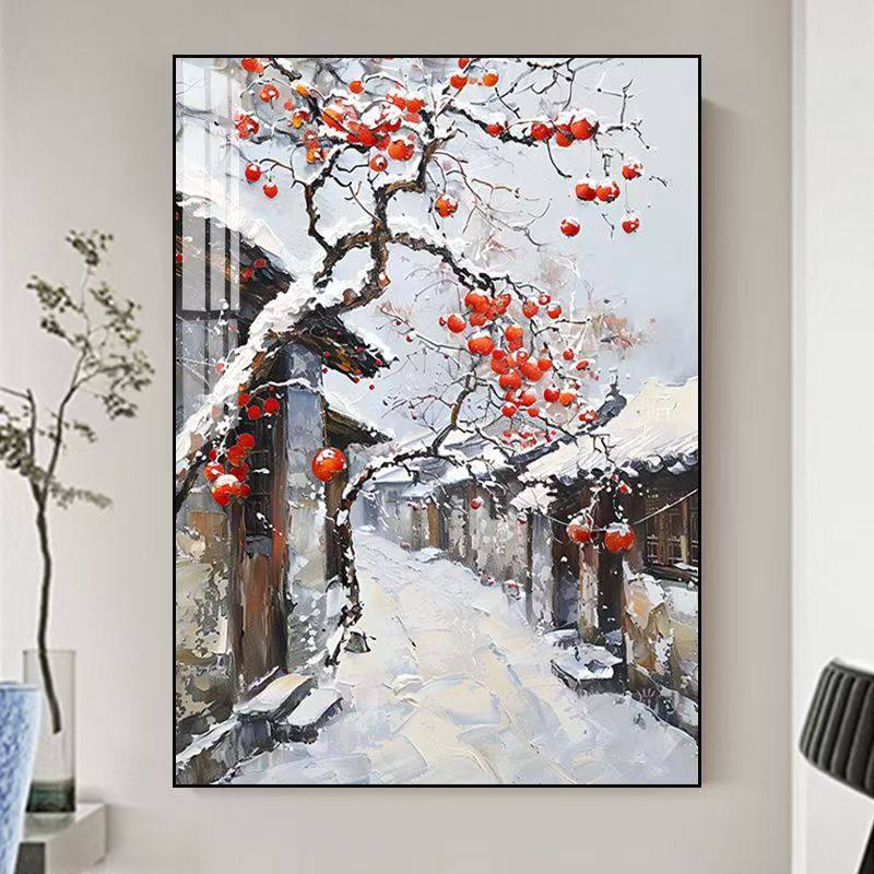 乡村冬日雪景十字绣新款唯美治愈风景线绣客厅卧室玄关diy手工绣