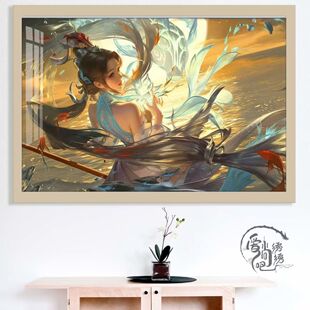 王者荣耀白鹤梁十字绣新款高颜值ins大乔线绣客厅儿童手工diy刺绣