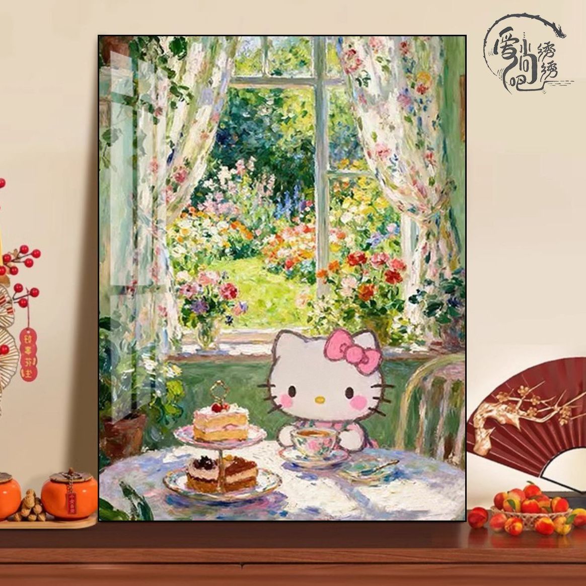 HelloKitty十字绣新款治愈系莫奈风花卉线绣客厅卧室手工diy刺绣