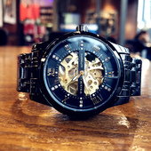 2024新款 机械表男表全自动高端精钢镂空夜光运动潮流学生 手表男士