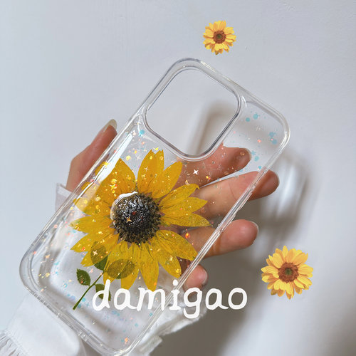 干花压花滴胶苹果手机壳