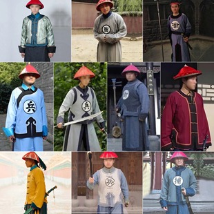 捕头衙役 妆造官兵古代大内侍卫狱卒套装 影视古装 清朝士兵小兵服装