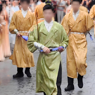 舞蹈服装男士古装圆领套装景区舞蹈快闪跳舞演出服群舞中国风汉服