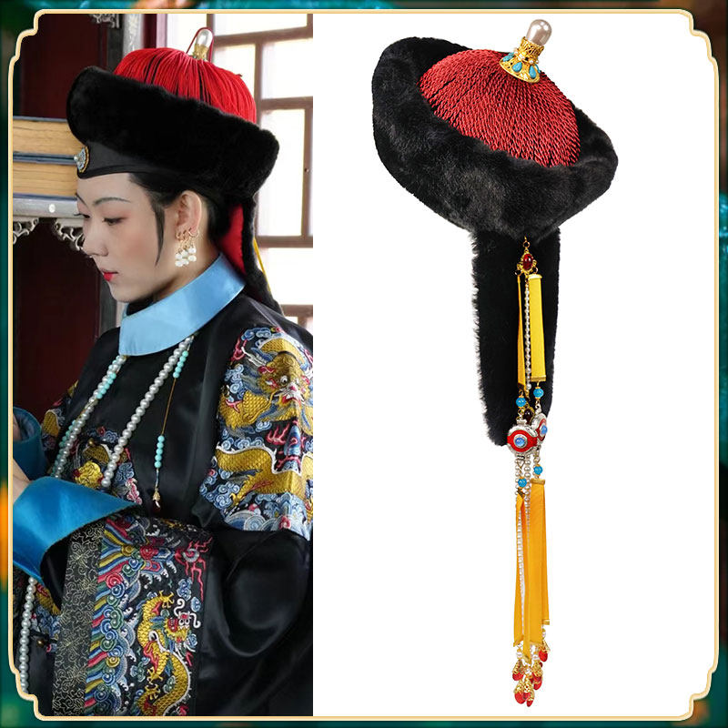 古装造型女士古风后妃吉服袍妆造清代皇后吉服冠礼帽凤冠故宫摄影