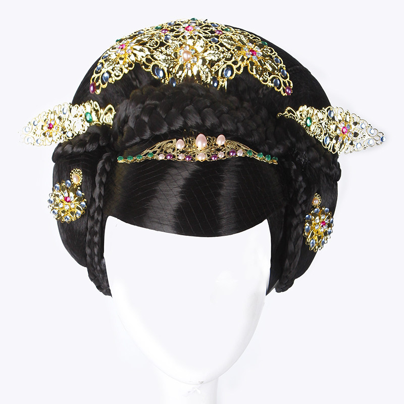 古装女士短款全头套反串古代发冠