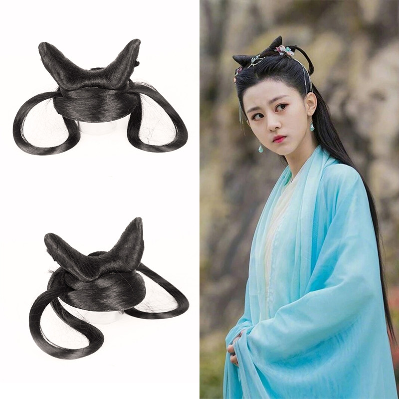 古装醉玲珑同款假发包古风汉服假发牛角造型发髻cos仙女发包a-052