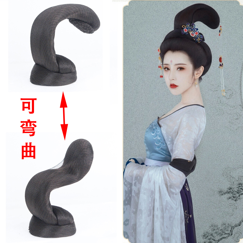 贵妃唐制襦裙铁丝可弯曲万用假发