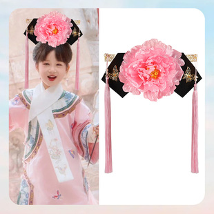 儿童格格旗头假发清满族发型可爱女童古装宫廷造型假发头饰大拉翅