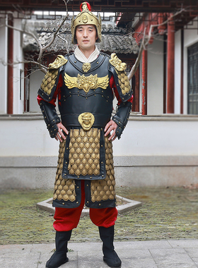 古代三国岳飞将军将士盔甲战袍士兵服装影视演出服表演服戏服铠甲