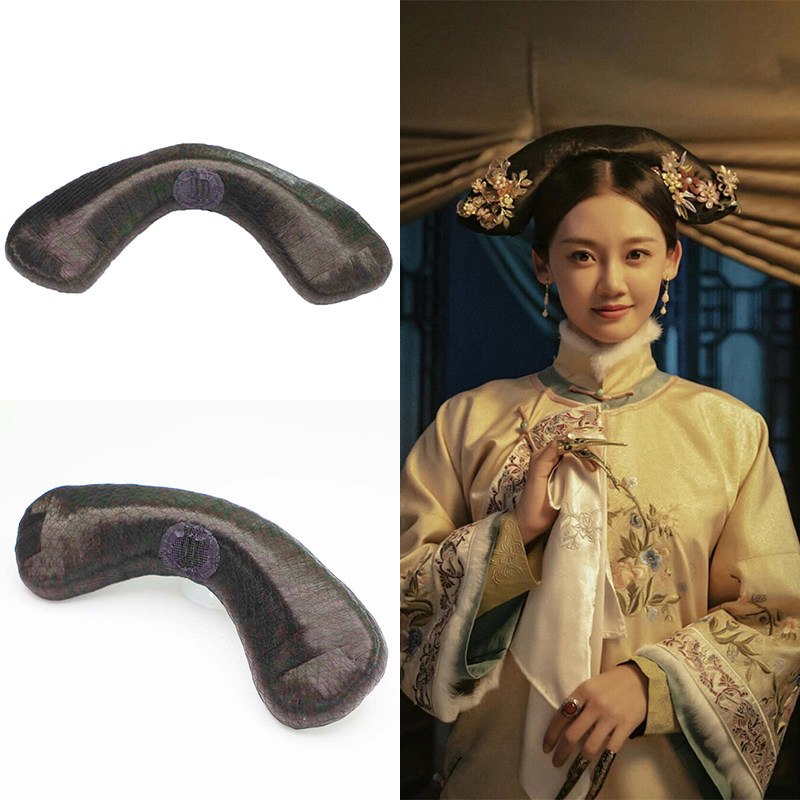 影视清朝假发妃子旗头福晋格格造型古代公主带插梳旗头a-046-047