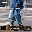 男士 潮流宽松直筒休闲长裤 男25秋季 SHOGA日系复古水洗做旧牛仔裤