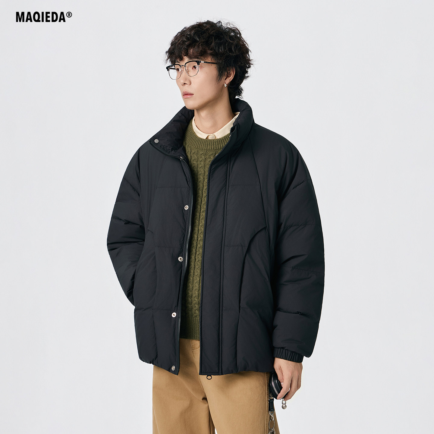 MAQIEDADO冬季情侣男女立领纯色休闲羽绒服潮牌美式百搭冬装外要,男装,羽绒服,淘宝优惠券,粉丝福利购,淘宝优惠卷