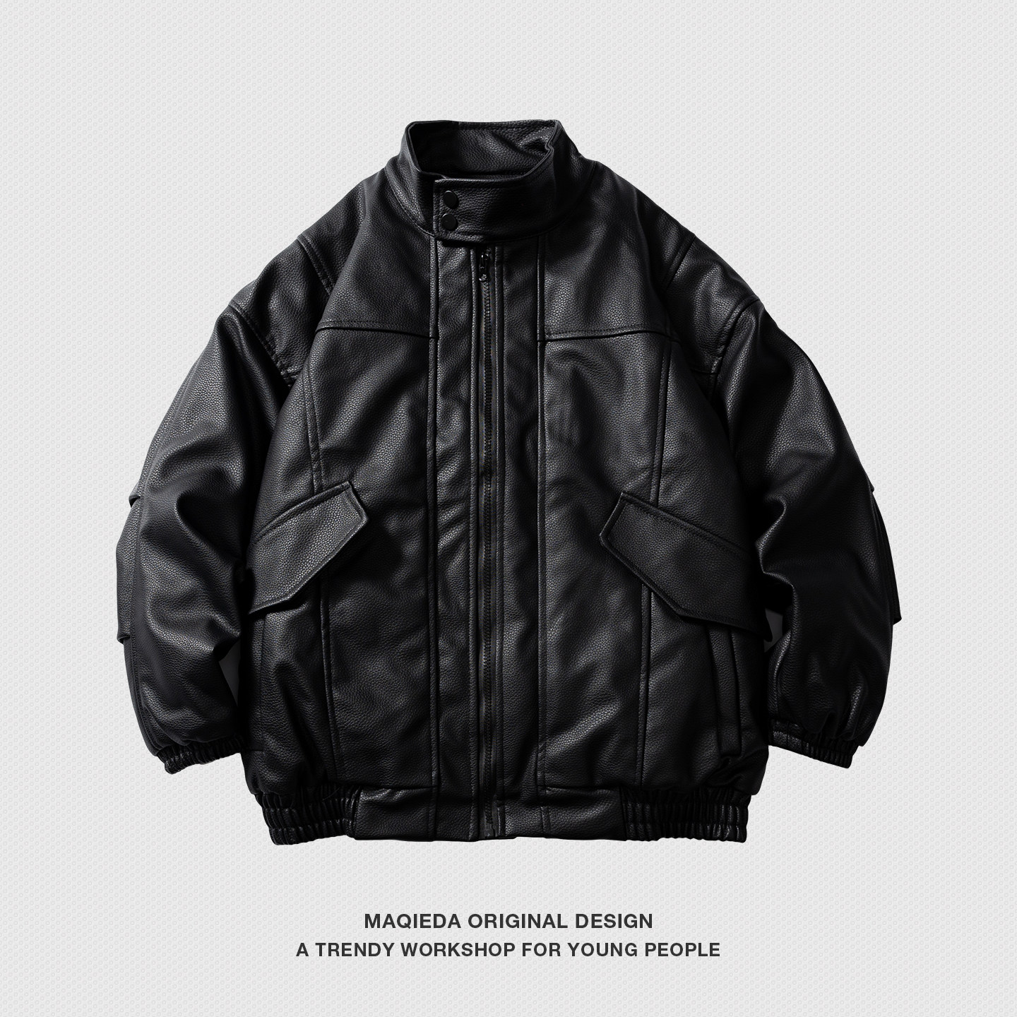 马切达冬季潮牌宽松百搭棉服机车防风美式皮衣加厚痞帅男款棉衣