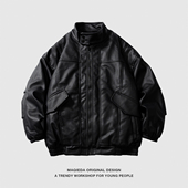 棉衣 皮衣加厚痞帅男款 马切达冬季 潮牌宽松百搭棉服机车防风美式