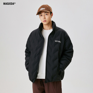 痞帅百搭羽绒服白鸭绒潮牌高街冬季 字母印花男款 宽松外套 美式 冬季