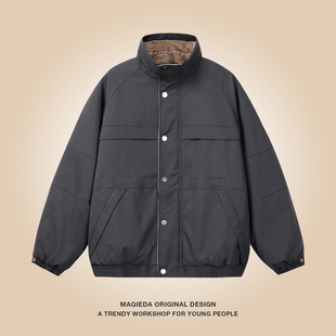 加绒加厚男款 男士 棉衣工装 棉服2025新款 外套潮 保暖美式 马切达冬季