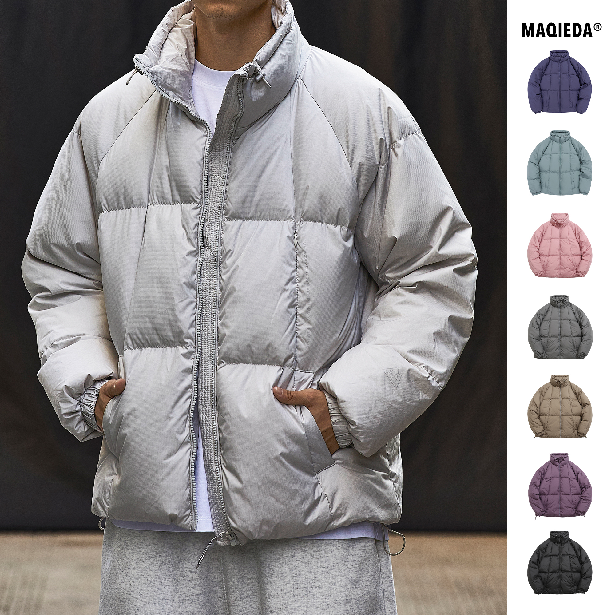 立领羽绒服轻薄白鸭绒外套