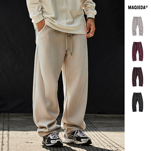 子加绒弯刀休闲裤 裤 男士 宽松卫裤 马切达冬季 重磅直筒情侣长裤 美式