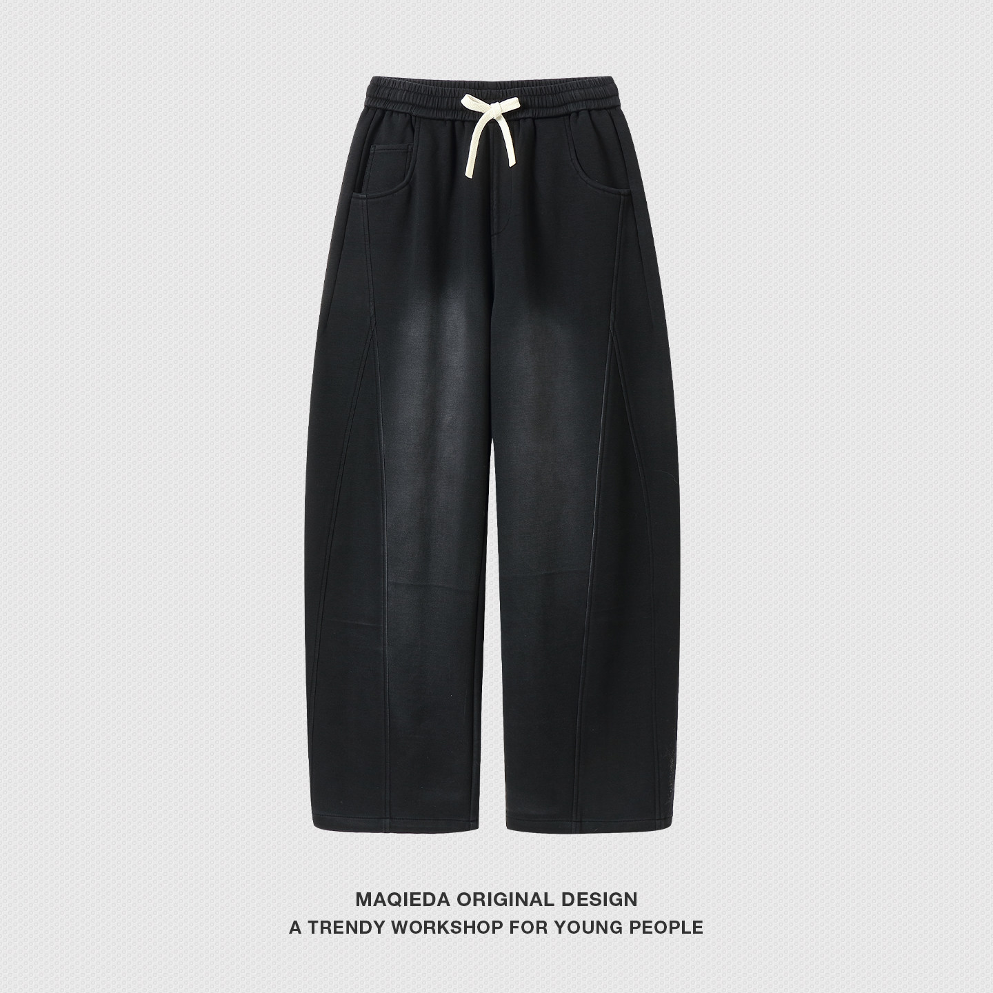 马切达冬季复合针织男士复古休闲裤直筒抽绳日系长裤阔腿弯刀男裤,男装,休闲裤,淘宝优惠券,粉丝福利购,淘宝优惠卷