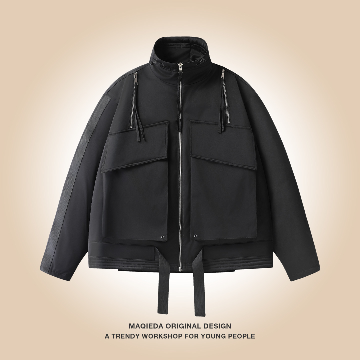 马切达冬季男士潮牌设计感羽绒服