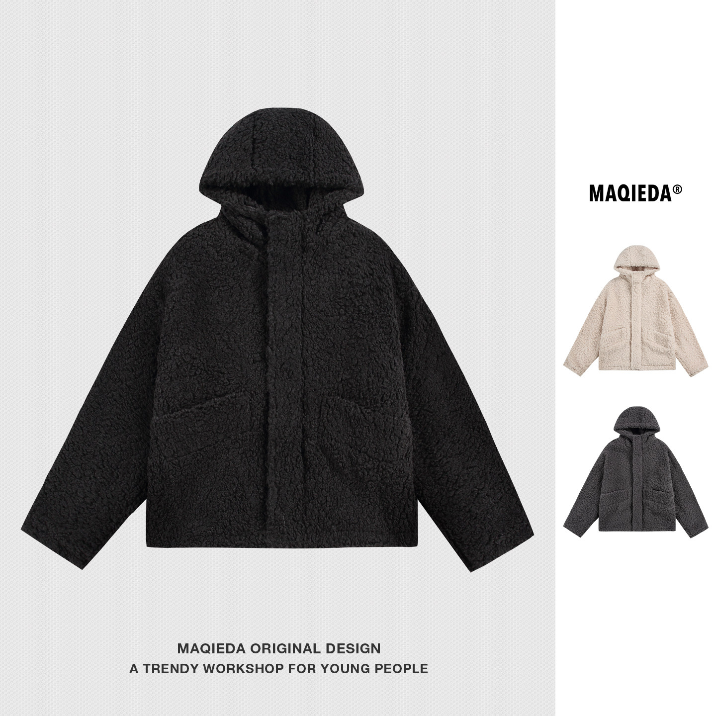 马切达冬季羊羔毛日系复古棉服加厚连帽男女外套宽松保暖冬装棉袄,男装,棉衣,淘宝优惠券,粉丝福利购,淘宝优惠卷