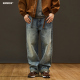 经典 抽绳美式 款 牛仔长裤 马切达春季 直筒潮牌百搭宽松休闲裤 男款