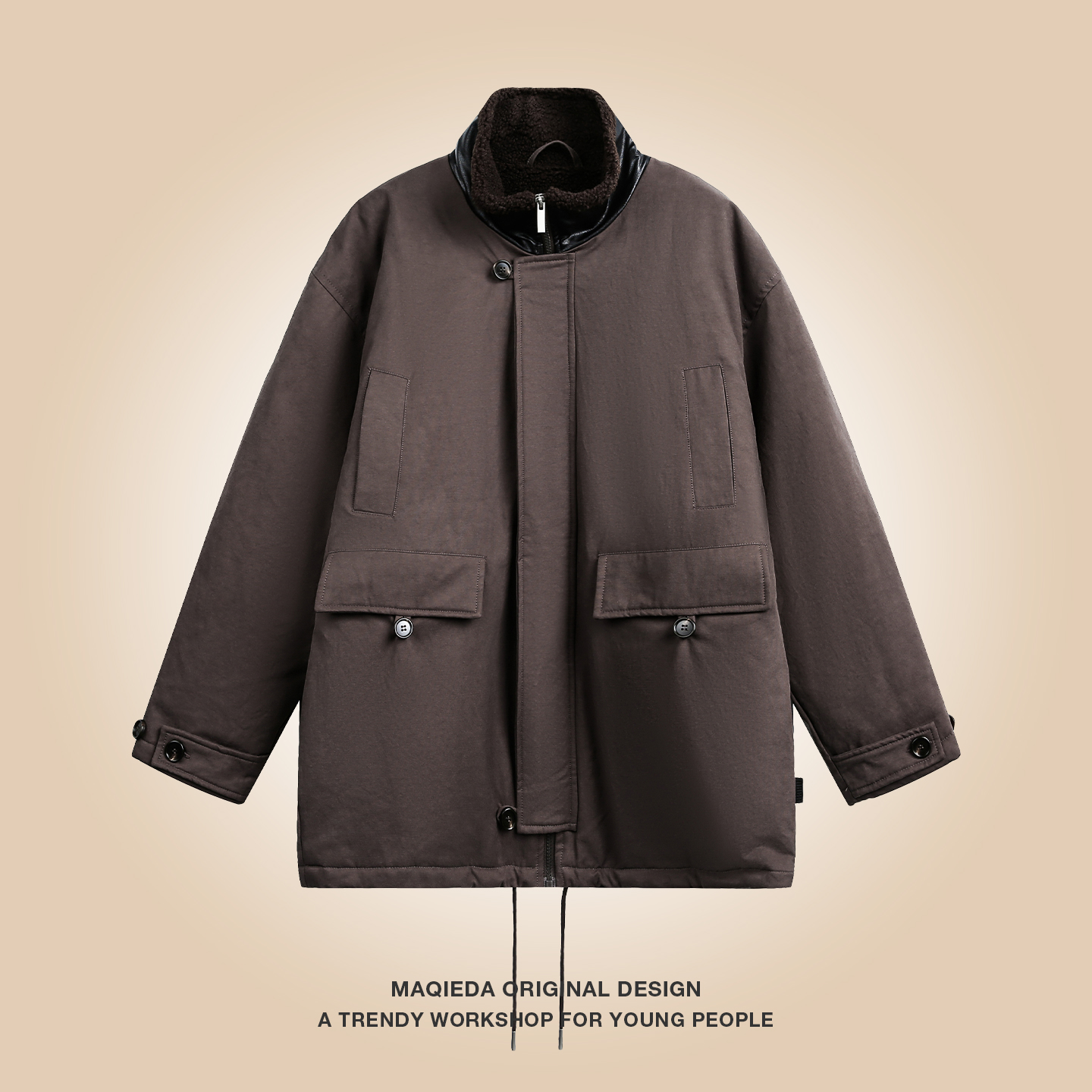 马切达冬季美拉德工装棉衣男士