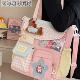 日系ins可爱学院风痛包单肩包女 学生上课手提补习袋大容量斜挎包
