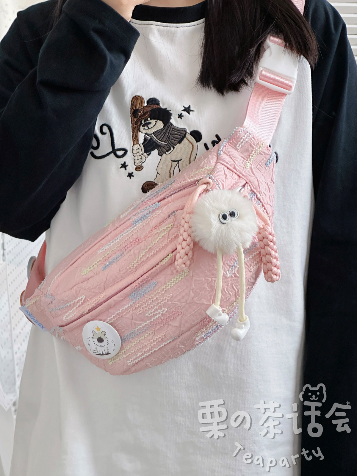 日系ins风软妹少女休闲百搭胸包 小众可爱小包包女斜挎包学生腰包